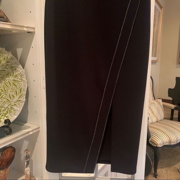 NEW Rachel Roy Midi Sheath Dress Black Sleeveless Contrast Stitching Sz M - Picture 9 of 16